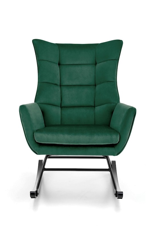 Houpací křeslo Halmar BAZALTO tmavě zelené