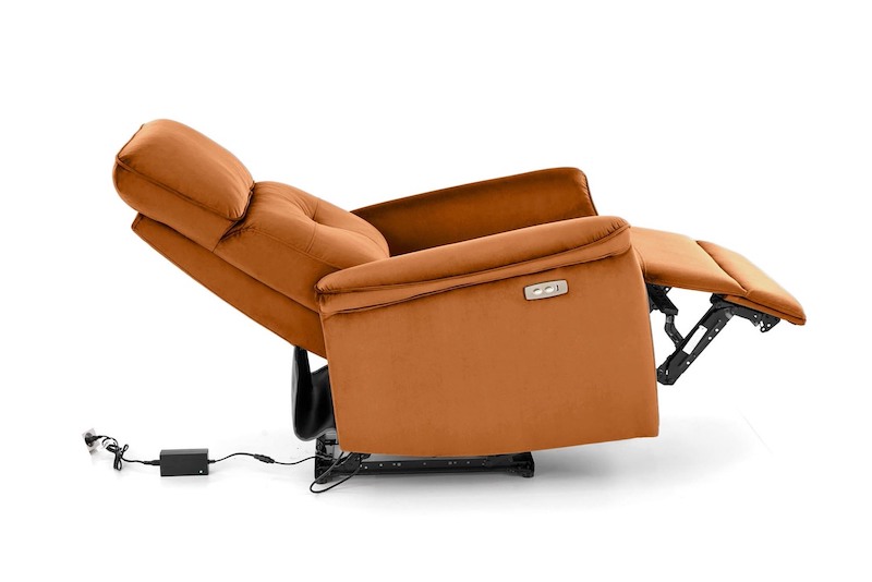 Polohovací elektrické křeslo Halmar SEMIR skořicové