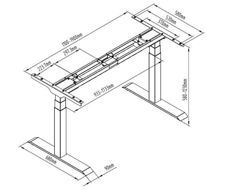Studentský elektricky stavitelný psací stůl Projuster