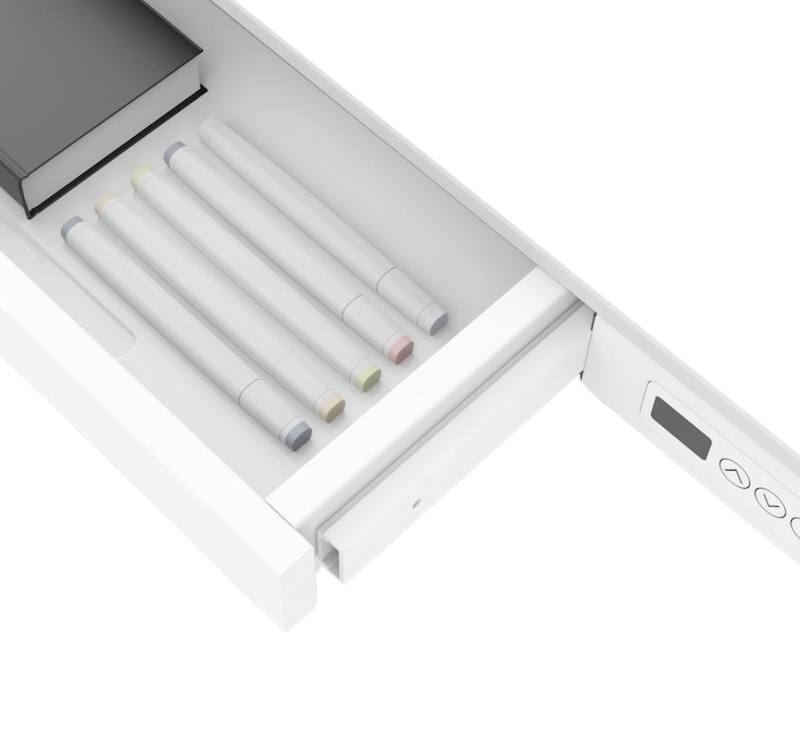 Studentský elektricky stavitelný psací stůl Workstation Plus bílý