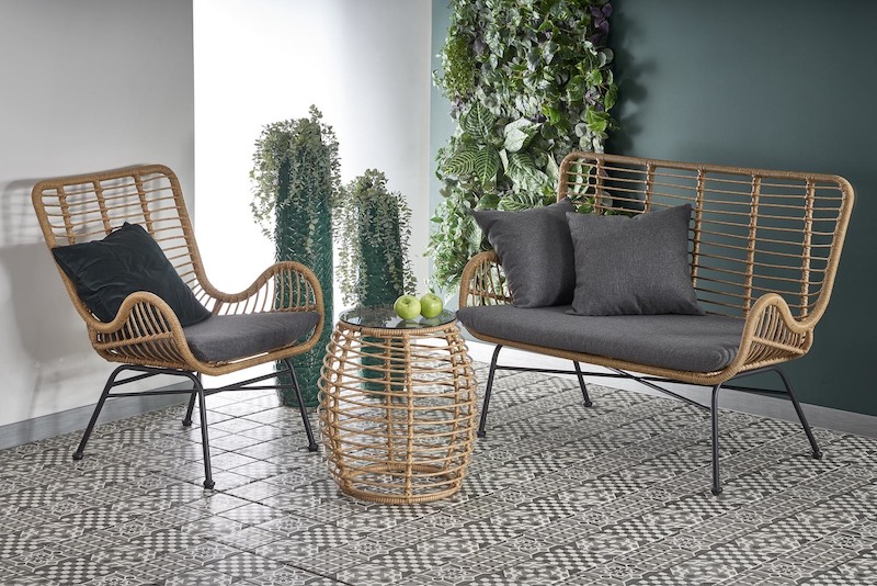 Dvoukřeslo Halmar IKARO XL přírodní-šedé