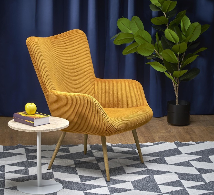 Křeslo Halmar AMARO hořčicové