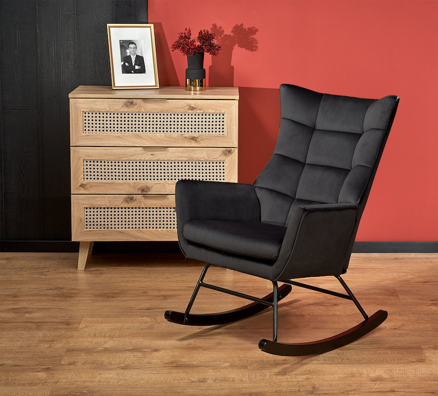 Houpací křeslo Halmar BAZALTO černé