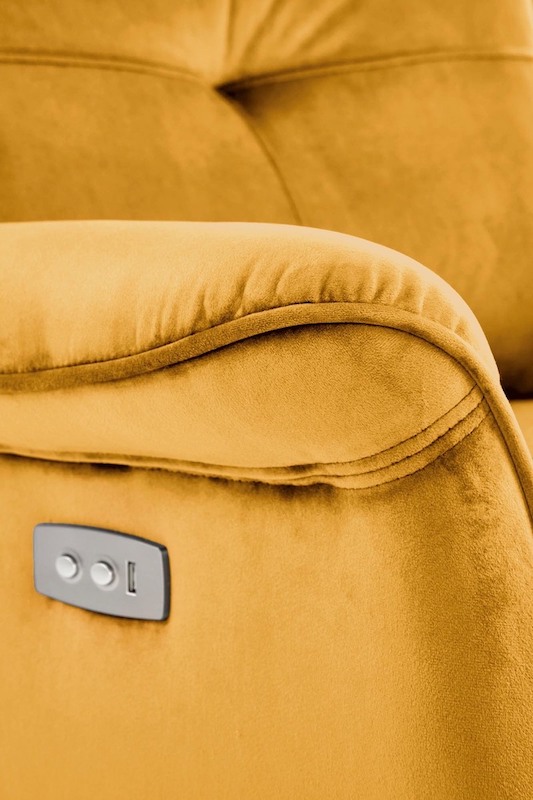 Polohovací elektrické křeslo Halmar SEMIR hořčicové