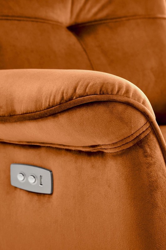 Polohovací elektrické křeslo Halmar SEMIR skořicové