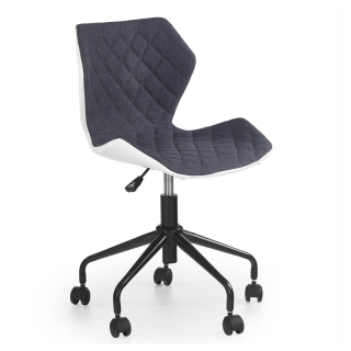 Dětská otočná židle Halmar MATRIX tmavě šedá-bílá