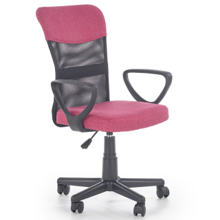 Dětská otočná židle Halmar TIMMY růžová-černá