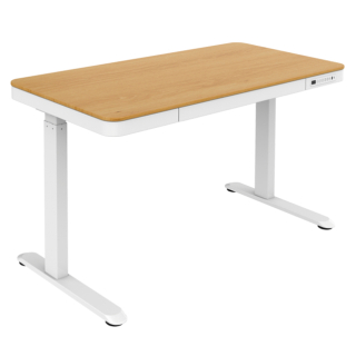 Studentský elektricky stavitelný psací stůl Workstation bílý-dub