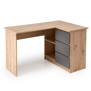 Psací stůl Halmar BEGA dub-antracit