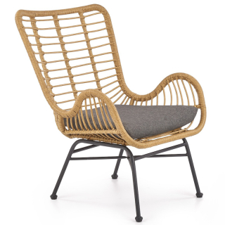 Křeslo Halmar IKARO přírodní-šedé