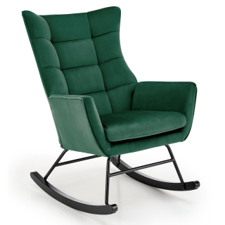 Houpací křeslo Halmar BAZALTO tmavě zelené