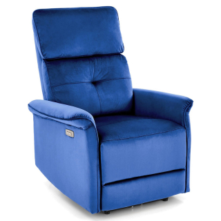 Polohovací elektrické křeslo Halmar SEMIR tmavě modré