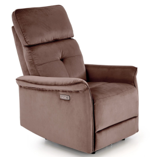 Polohovací elektrické křeslo Halmar SEMIR kávové