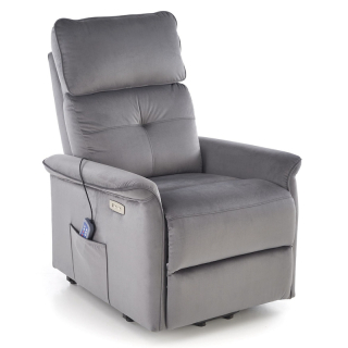 Polohovací masážní elektrické křeslo Halmar SEMIR 2 šedé