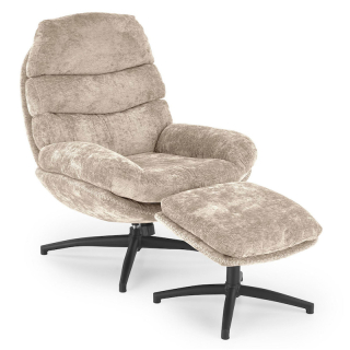 Otočné křeslo s podnožkou Halmar DARIO béžové