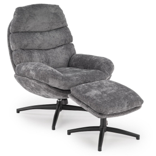 Otočné křeslo s podnožkou Halmar DARIO šedé